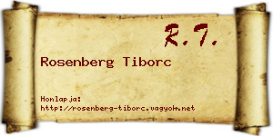 Rosenberg Tiborc névjegykártya